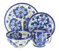 Polish Pottery Daisy Surprise 4 PC Place Setting - Service for 1
