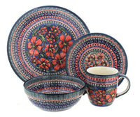 Polish Pottery Jungle Flower 16 Piece Dinner Set