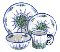 Polish Pottery Lavender Fields 4 Piece Place Setting - Service for 1