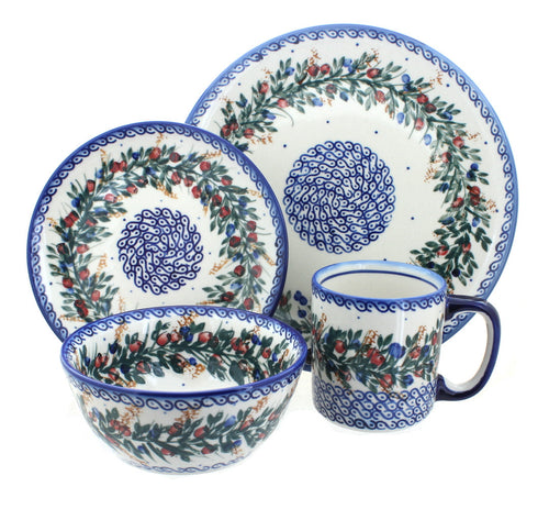 Polish Pottery Berry 16 Piece Dinner Set