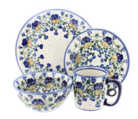 Polish Pottery Pansies 16 Piece Dinner Set