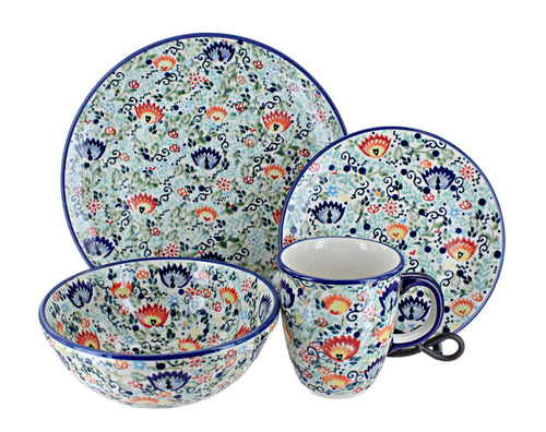 Polish Pottery Desert Oasis 4 PC Place Setting - Service for 1