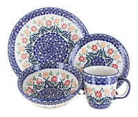 Polish Pottery Garden Bouquet 4 Piece Place Setting - Service for 1