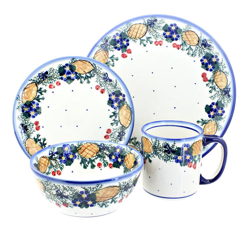 Polish Pottery Pinecone 16 Piece Dinner Set