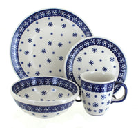 Polish Pottery Snow Flurry 16 Piece Dinnerware Set