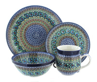 Polish Pottery Mardi Gras 4 Piece Place Setting - Service for 1