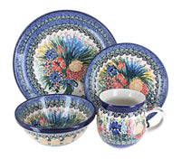 Polish Pottery Summer Blooms 16 Piece Dinner Set