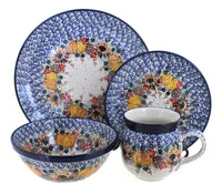 Polish Pottery Harvest Bounty 4 PC Place Setting - Service for 1