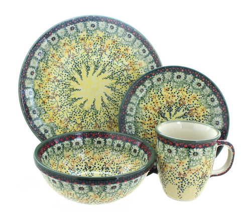 Polish Pottery Sunshine Grotto 16 Piece Dinner Set