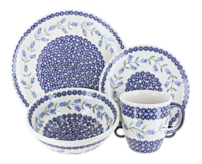 Polish Pottery Tulip 4 Piece Place Setting - Service for 1