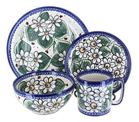 Polish Pottery Ladybug 16 Piece Dinner Set