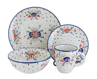 Polish Pottery Desert Flower 16 Piece Dinner Set