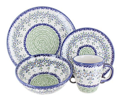 Polish Pottery Summer Vine 16 Piece Dinner Set