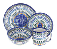 Polish Pottery Holiday Pine 16 Piece Dinner Set
