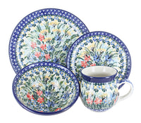 Polish Pottery Day Lily Bouquet 4 Piece Place Setting - Service for 1