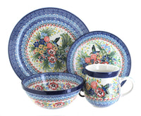 Polish Pottery Hummingbird 16 Piece Dinner Set