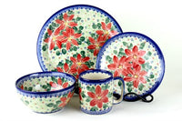 Poinsettia 4 PC Place Setting - Service for 1 Polish Pottery