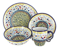 Polish Pottery Prairie Garden 4 Piece Place Setting - Service for 1