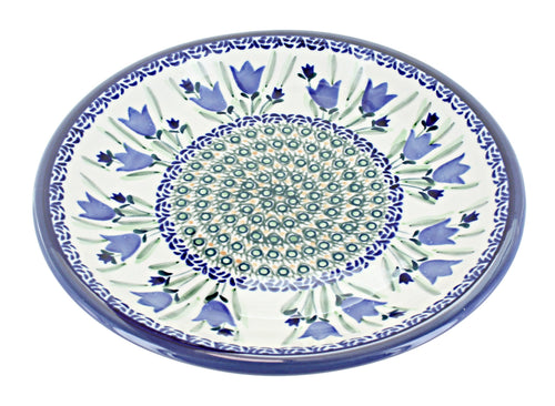 Polish Pottery Blue Tulip Small Dinner Plate