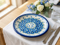 kalina polish pottery small dinner plate on a linen table runner 