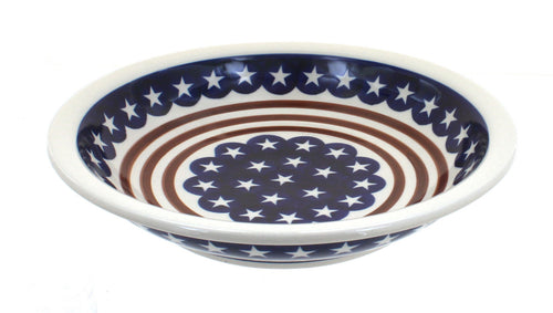 Polish Pottery Stars & Stripes Soup Plate