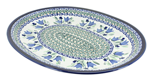 Polish Pottery Blue Tulip Large Platter