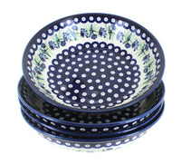 Polish Pottery Sweet Annie 4 Piece Large Salad Bowl Set
