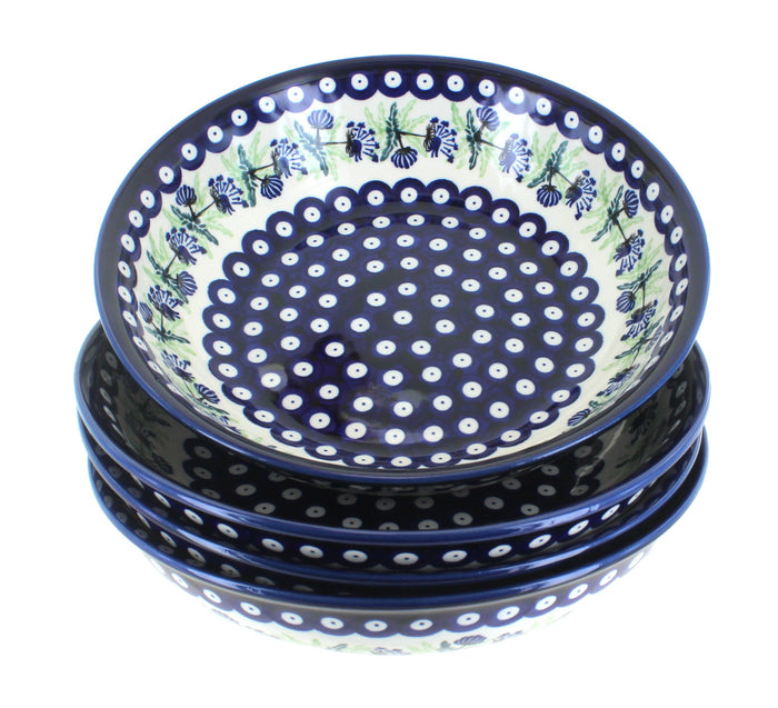 Polish Pottery Sweet Annie 4 Piece Large Salad Bowl Set