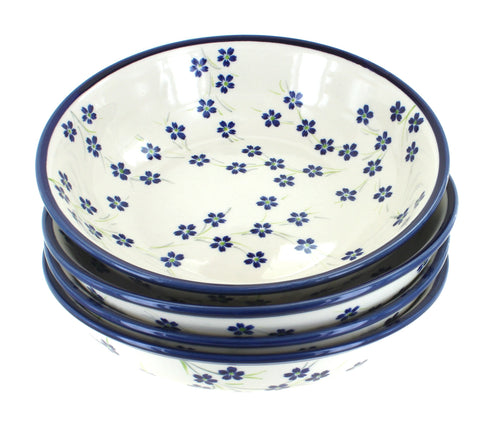 Polish Pottery Willow 4 Piece Large Salad Bowl Set
