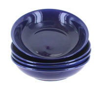 Polish Pottery Cobalt 4 Piece Large Salad Bowl Set