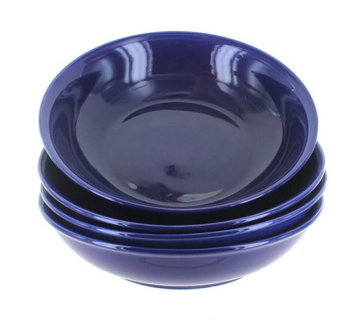 Polish Pottery Cobalt 4 Piece Large Salad Bowl Set