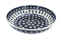 Polish Pottery Peacock Large Salad Bowl