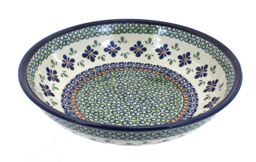 Polish Pottery Mosaic Flower Large Salad Bowl
