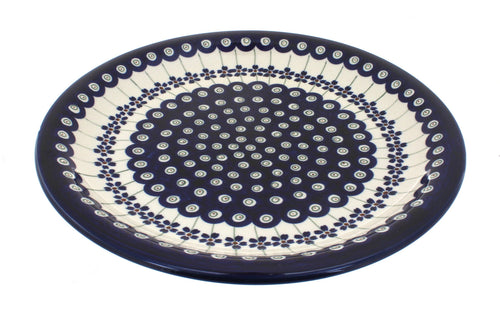 Polish Pottery Flowering Peacock Dinner Plate