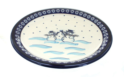Polish Pottery Frosty Friend Dinner Plate