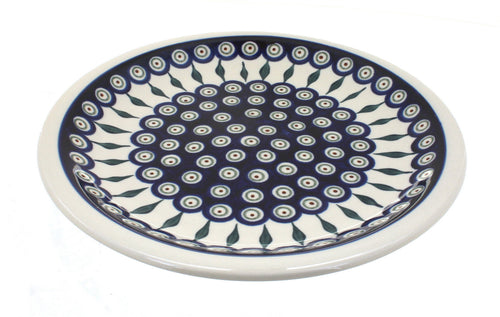 Polish Pottery Peacock Dinner Plate