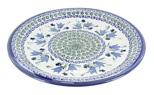 Polish Pottery Blue Tulip Dinner Plate