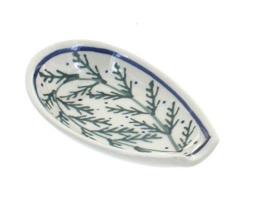 Polish Pottery Evergreen Small Spoon Rest