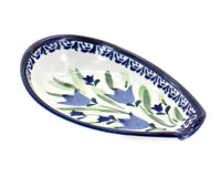 Polish Pottery Blue Tulip Small Spoon Rest