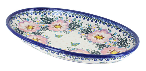 Polish Pottery Apple Blossom Oval Platter