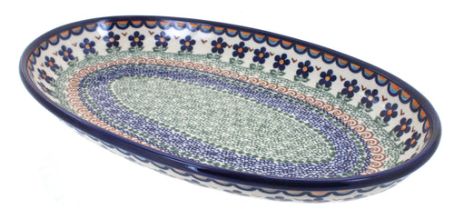 Polish Pottery Aztec Flower Oval Platter