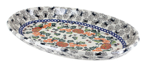 Polish Pottery Trick or Treat Oval Platter