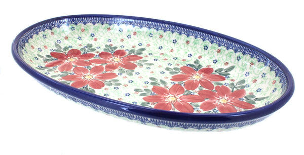 Pointsettia Oval Platter