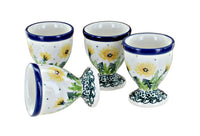 Polish Pottery Dandelion Egg Cup Set