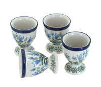 Polish Pottery Tulip Bouquet Egg Cup Set