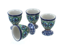 Polish Pottery Mardi Gras Egg Cup Set