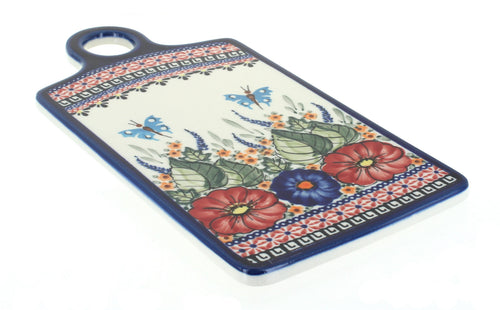 Polish Pottery Floral Butterfly Cutting Board