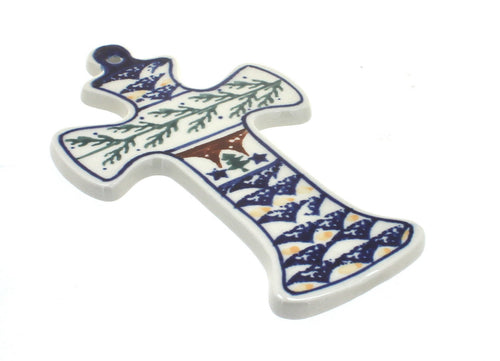 Polish Pottery Evergreen Cross