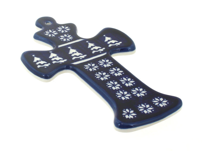 Polish Pottery Winter Nights Cross