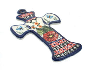 Polish Pottery Floral Butterfly Cross